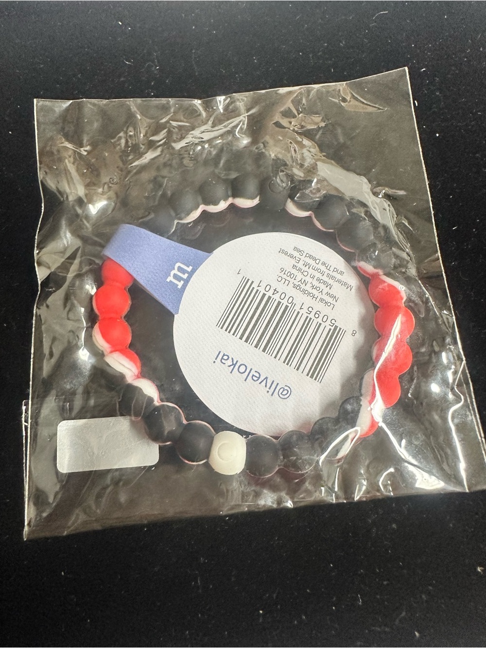 Lokai Kids Beaded Bracelet - Red, Black & White Accent